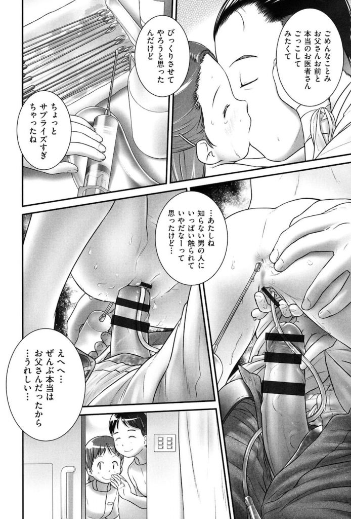 【変態調教エロ漫画】学校の尿検査で引っかかり病院で再検査する事になったJS少女！だって、いつもお父さんといっぱいHな事してるんだもん！尿道拡張に膀胱浣腸されちゃう少女！【おぐ】